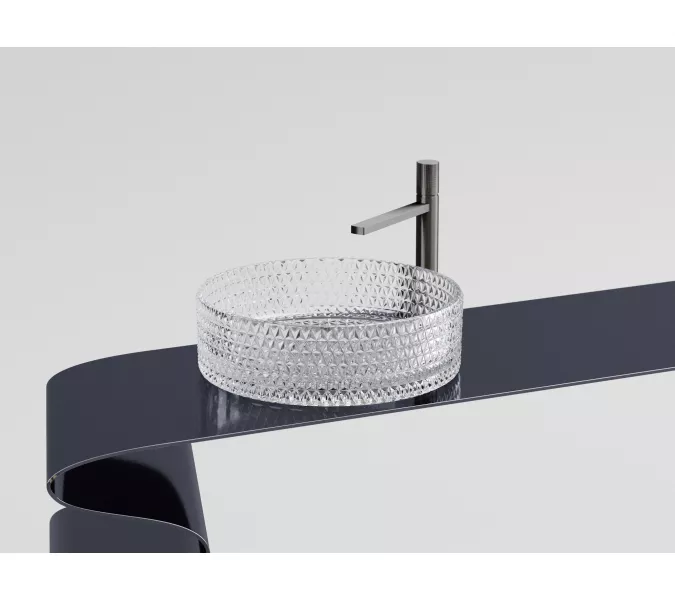 Умывальник чаша Ceramica Nova накладная круглая (прозрачная) Cristal 360*360*112мм, Выбрать цвет: Прозрачный, изображение 11