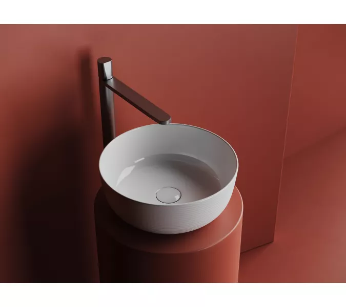 Раковина Ceramica Nova накладная круглая 356*356*135, без перелива, цвет белый, Выбрать цвет: Белый, изображение 5