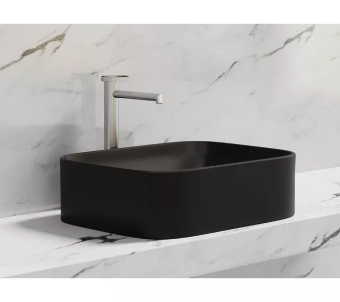 Умывальник чаша Ceramica Nova накладная прямоугольная (цвет Черный Матовый) Element 505*380*150мм, Выбрать цвет: Черный, изображение 5