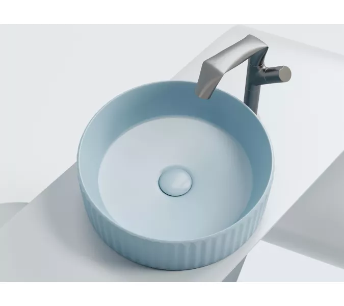 Умывальник чаша Ceramica Nova накладная круглая (цвет Голубой Матовый) Element 360*360*115мм, Выбрать цвет: Голубой