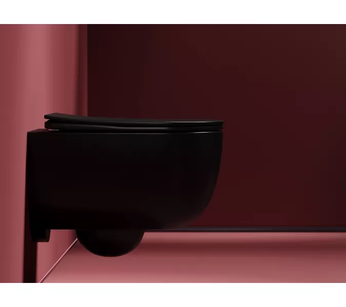 Подвесной унитаз Ceramica Nova  Modena  Rimless (цвет Черный Матовый), Выбрать цвет: Черный, изображение 2