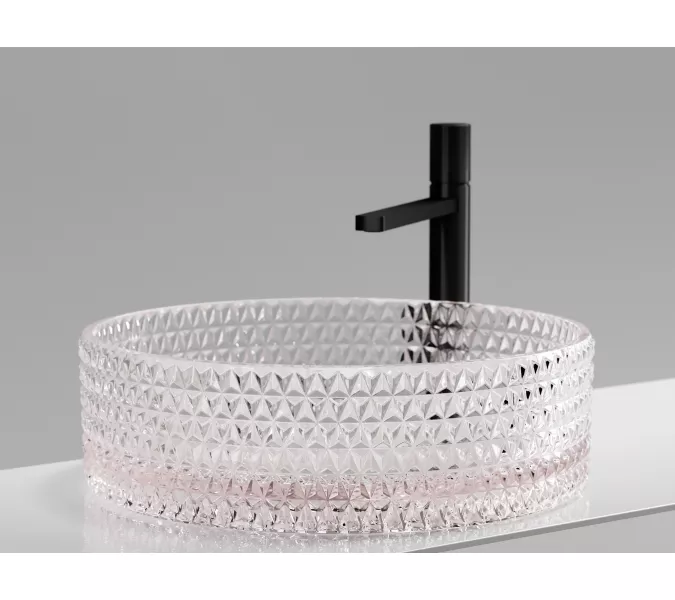 Умывальник чаша Ceramica Nova накладная круглая (цвет розовый) Cristal 360*360*112мм, Выбрать цвет: Розовый, изображение 9