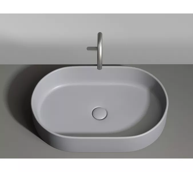 Умывальник чаша Ceramica Nova накладная овальная (цвет Антрацит Матовый) Element 608*385*122мм, Выбрать цвет: Серый антрацит, изображение 5