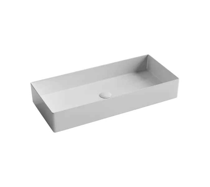 Раковина Ceramica Nova накладная прямоугольная 801*361*130, без перелива, цвет белый, Выбрать цвет: Белый, изображение 5
