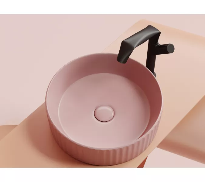 Умывальник чаша Ceramica Nova накладная круглая (цвет Розовый Матовый) Element 360*360*115мм, Выбрать цвет: Розовый