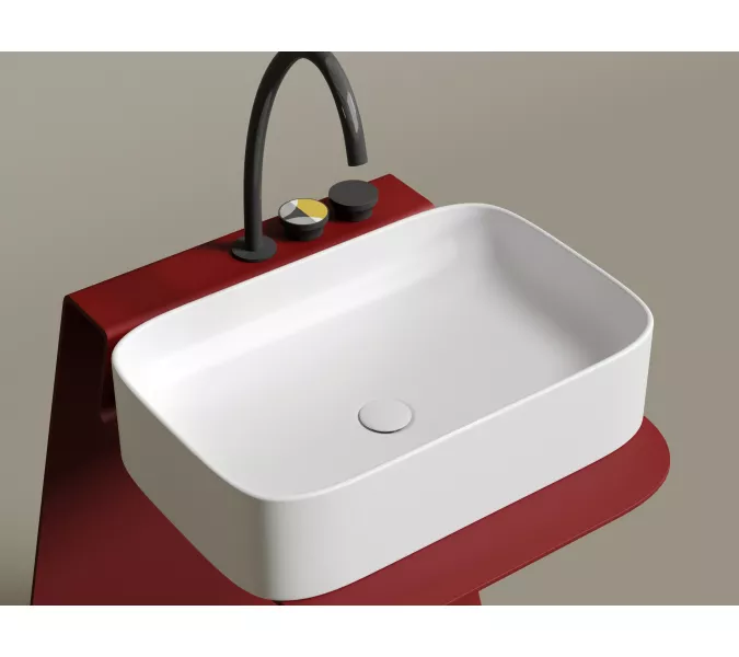 Умывальник чаша Ceramica Nova накладная прямоугольная (цвет Белый Матовый) Element 605*380*150мм, Выбрать цвет: Белый матовый, изображение 5