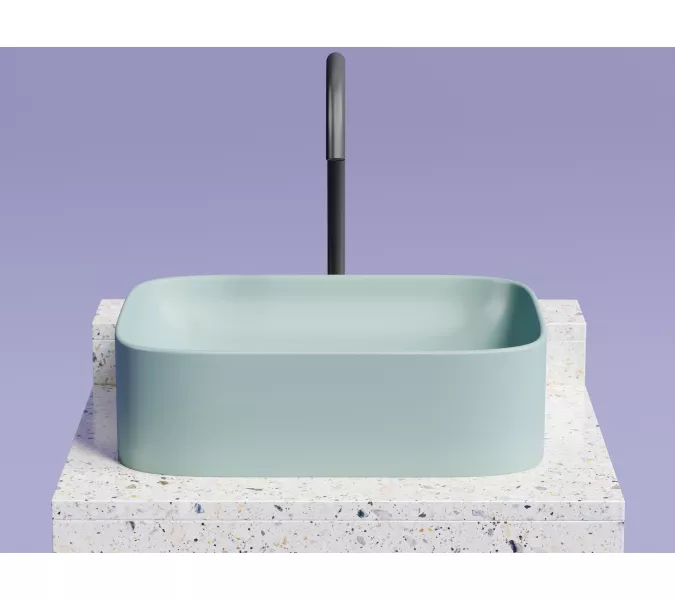 Умывальник чаша Ceramica Nova накладная прямоугольная (цвет Зеленый Матовый) Element 505*380*150мм, Выбрать цвет: Зеленый, изображение 6