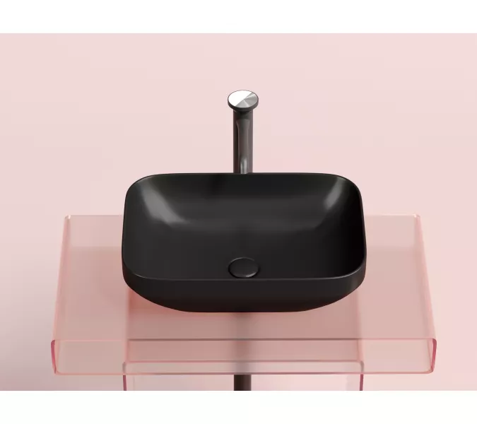 Умывальник чаша Ceramica Nova накладная прямоугольная (цвет Черный Матовый) Element 500*359*145мм, Выбрать цвет: Черный, изображение 5
