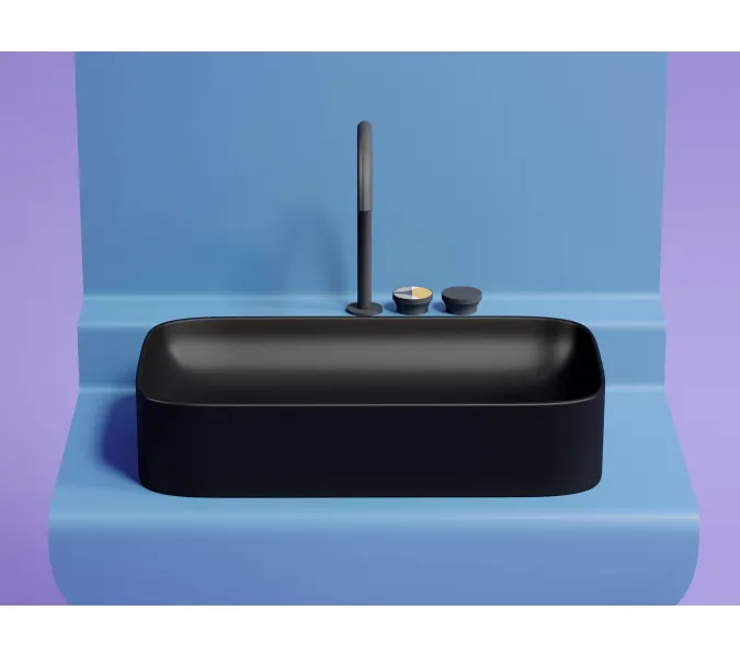 Умывальник чаша Ceramica Nova накладная (Черный Матовый) Element 705*380*150 мм, Выбрать цвет: Черный, изображение 6