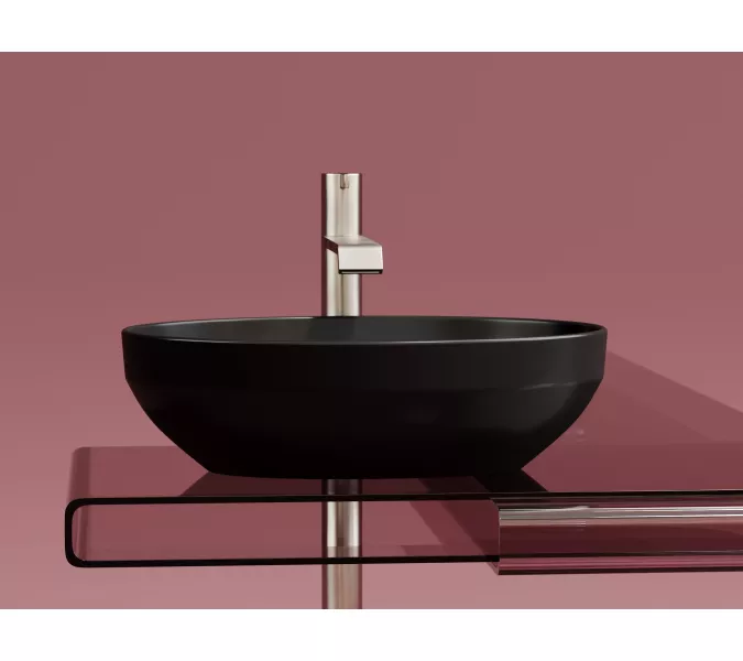 Умывальник чаша Ceramica Nova накладная овальная (цвет Черный Матовый) Element 502*363*145мм, Выбрать цвет: Черный, изображение 6