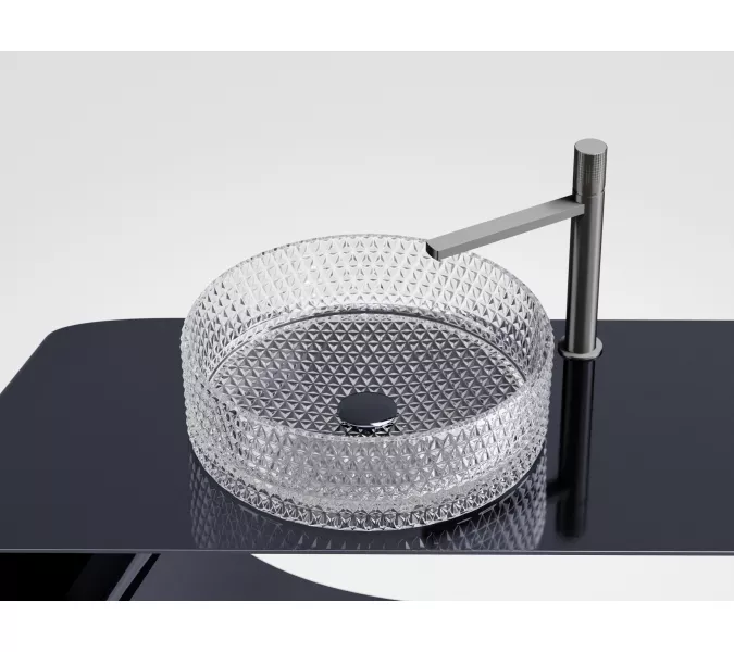 Умывальник чаша Ceramica Nova накладная круглая (прозрачная) Cristal 360*360*112мм, Выбрать цвет: Прозрачный, изображение 12