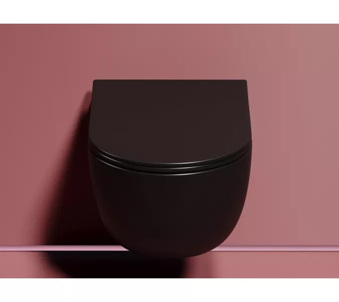 Подвесной унитаз Ceramica Nova  Modena  Rimless (цвет Черный Матовый), Выбрать цвет: Черный, изображение 4
