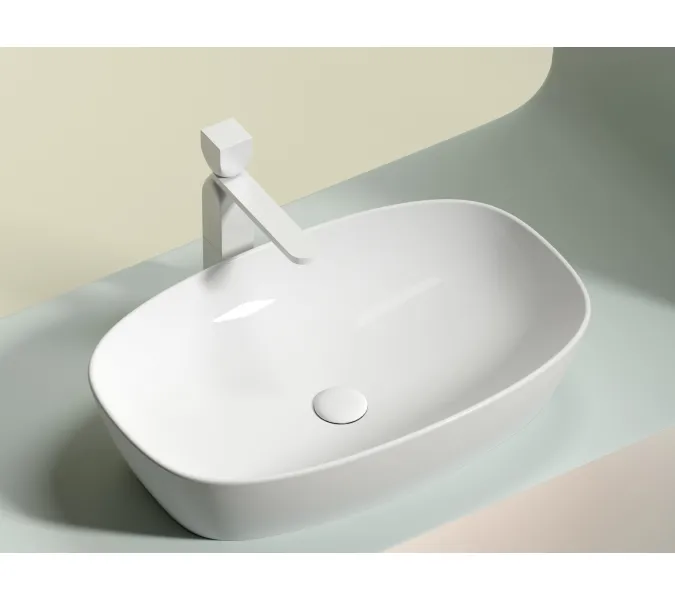 Умывальник чаша Ceramica Nova накладная овальная Element 600*380*138мм, Выбрать цвет: Белый, изображение 2