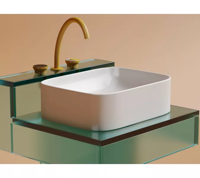 Умывальник чаша Ceramica Nova  накладная прямоугольная (цвет Белый Матовый) Element 505*380*150мм, Выбрать цвет: Белый матовый, изображение 6