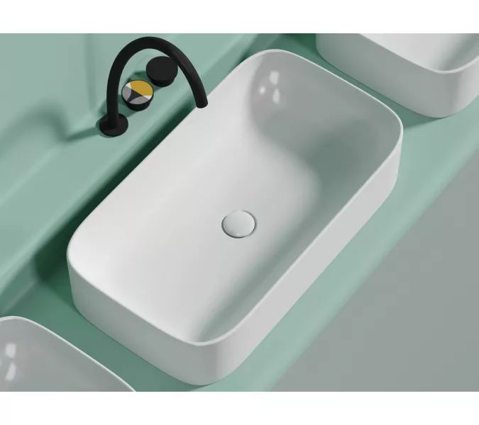 Умывальник чаша Ceramica Nova накладная ( Белый Матовый) Element 705*380*150мм, Выбрать цвет: Белый матовый, изображение 6