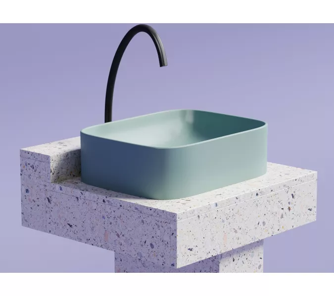 Умывальник чаша Ceramica Nova накладная прямоугольная (цвет Зеленый Матовый) Element 505*380*150мм, Выбрать цвет: Зеленый, изображение 7