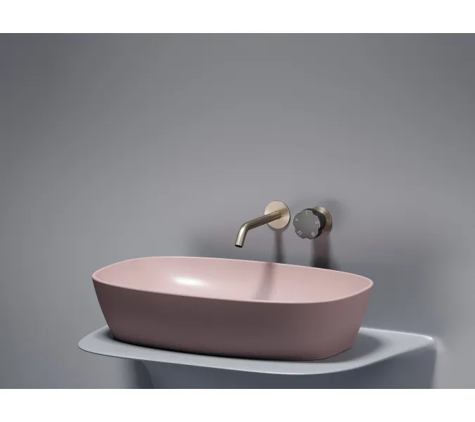 Умывальник чаша Ceramica Nova накладная овальная (цвет Розовый Матовый) Element 600*380*138мм, Выбрать цвет: Розовый, изображение 6