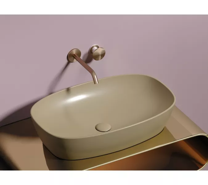 Умывальник чаша Ceramica Nova накладная овальная (цвет Капучино Матовый) Element 600*380*138мм, Выбрать цвет: Бежевый, изображение 6