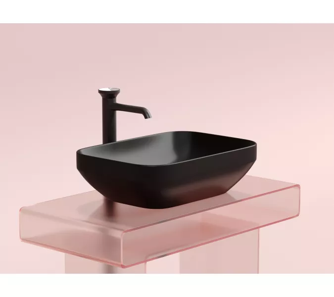 Умывальник чаша Ceramica Nova накладная прямоугольная (цвет Черный Матовый) Element 500*359*145мм, Выбрать цвет: Черный, изображение 6