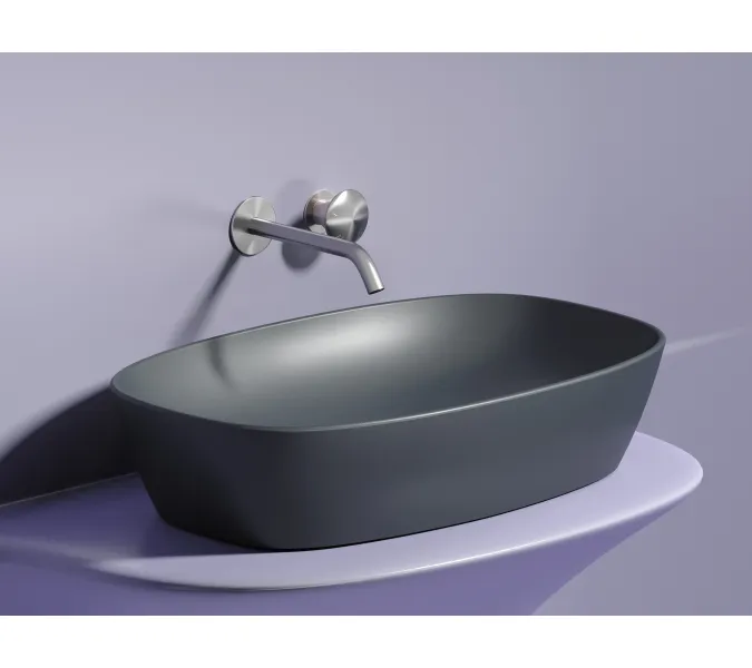 Умывальник чаша Ceramica Nova накладная овальная (цвет Темный Антрацит Матовый) Element 600*380*138мм, Выбрать цвет: Темный антрацит, изображение 6