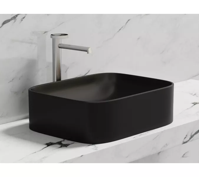 Умывальник чаша Ceramica Nova накладная прямоугольная (цвет Черный Матовый) Element 505*380*150мм, Выбрать цвет: Черный, изображение 6