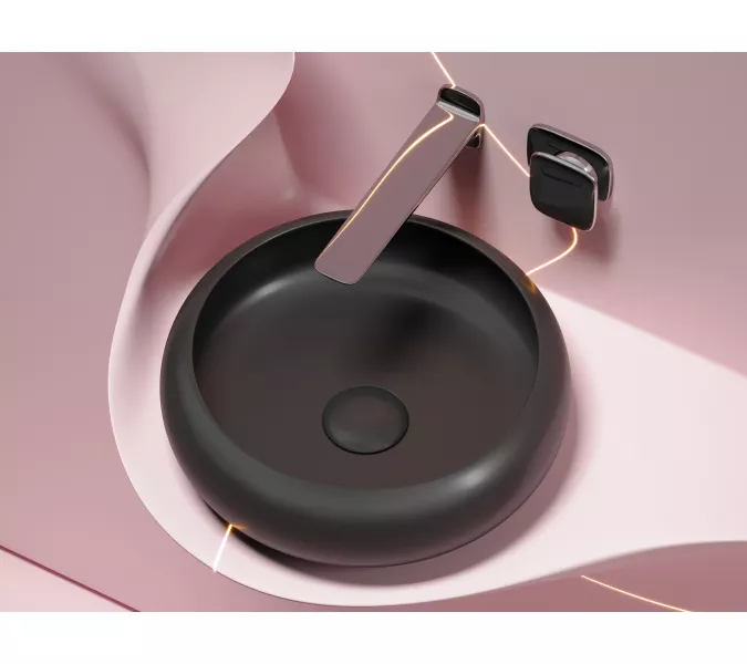 Умывальник чаша Ceramica Nova накладная круглая (цвет Черный Матовый) Element 360*360*120мм, Выбрать цвет: Черный, изображение 6