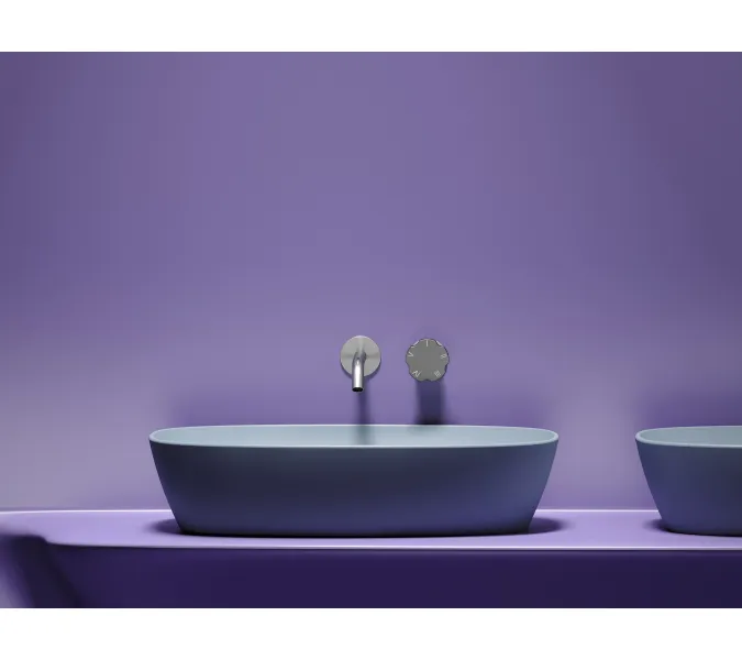 Умывальник чаша Ceramica Nova накладная овальная (цвет Серо-Голубой Матовый) Element 600*380*138мм, Выбрать цвет: Серо-голубой, изображение 6