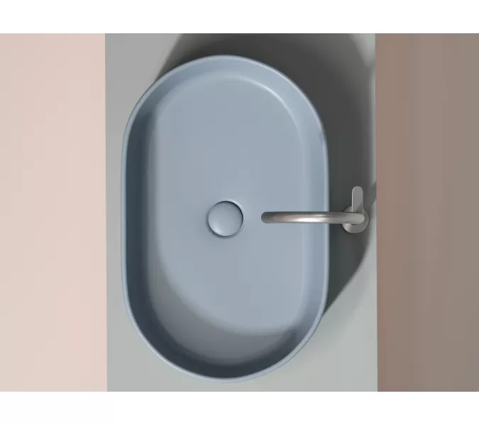 Умывальник чаша Ceramica Nova накладная овальная (цвет Серо-Голубой Матовый) Element 608*385*122мм, Выбрать цвет: Серо-голубой, изображение 6