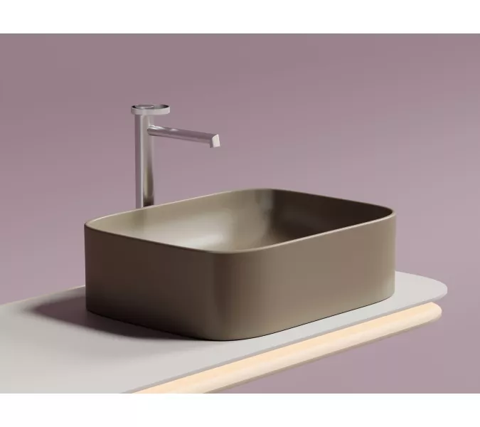 Умывальник чаша Ceramica Nova  накладная прямоугольная (цвет Капучино Матовый) Element 505*380*150мм, Выбрать цвет: Капучино, изображение 6