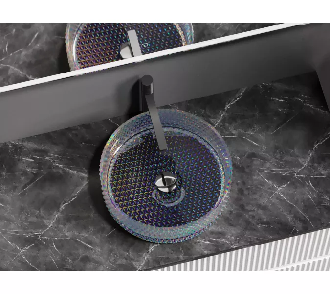 Умывальник чаша Ceramica Nova накладная круглая (цвет неон) Cristal 360*360*112мм, Выбрать цвет: Неон, изображение 6