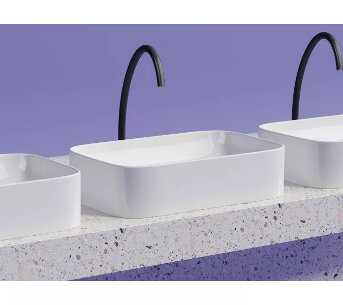 Умывальник чаша Ceramica Nova накладная прямоугольная Element 605*380*150мм, Выбрать цвет: Белый, изображение 7