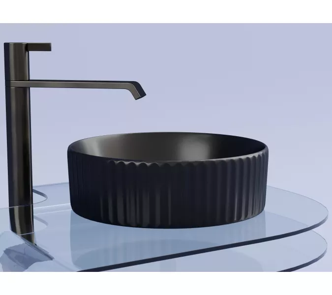 Умывальник чаша Ceramica Nova накладная круглая (цвет Черный Матовый) Element 360*360*115мм, Выбрать цвет: Черный, изображение 5