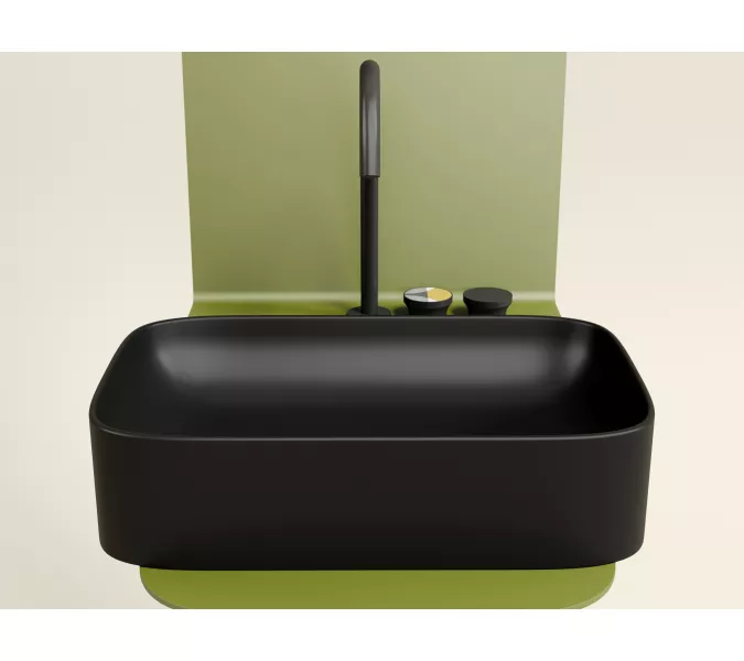 Умывальник чаша Ceramica Nova накладная прямоугольная (цвет Черный Матовый) Element 605*380*122мм, Выбрать цвет: Черный, изображение 6