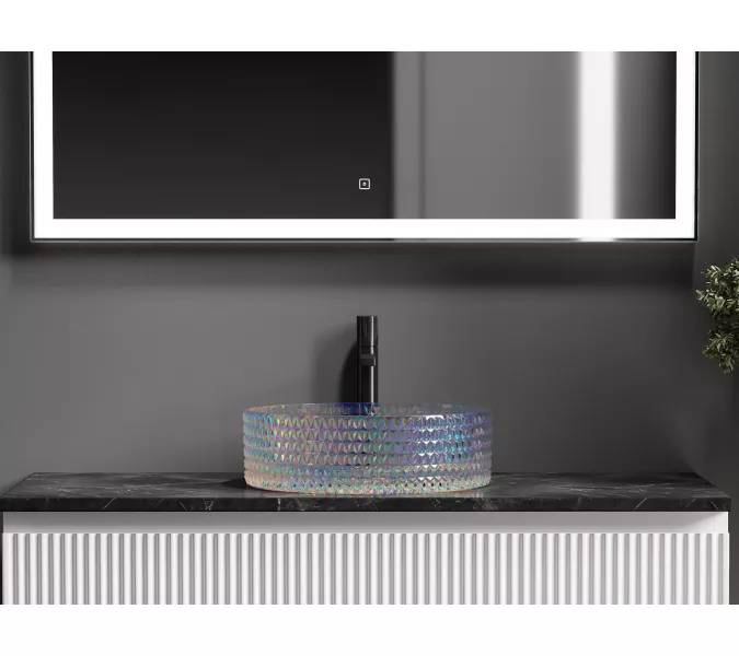 Умывальник чаша Ceramica Nova накладная круглая (цвет неон) Cristal 360*360*112мм, Выбрать цвет: Неон, изображение 7