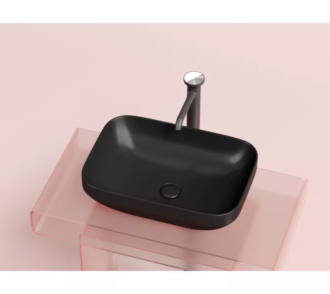 Умывальник чаша Ceramica Nova накладная прямоугольная (цвет Черный Матовый) Element 500*359*145мм, Выбрать цвет: Черный, изображение 7