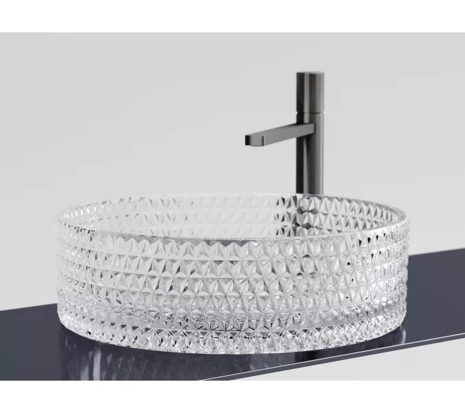 Умывальник чаша Ceramica Nova накладная круглая (прозрачная) Cristal 360*360*112мм, Выбрать цвет: Прозрачный, изображение 13