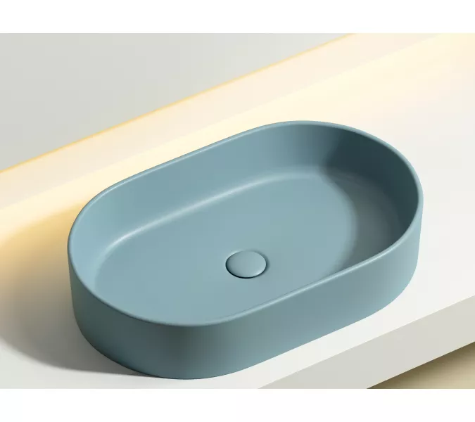 Умывальник чаша Ceramica Nova накладная овальная (цвет Зеленый Матовый) Element 608*385*122мм, Выбрать цвет: Зеленый, изображение 7