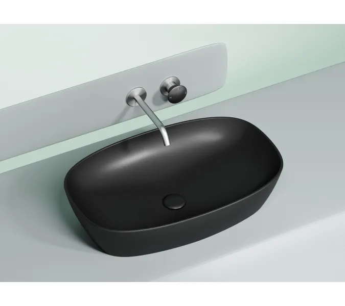 Умывальник чаша Ceramica Nova накладная овальная (цвет Черный Матовый) Element 600*380*138мм, Выбрать цвет: Черный, изображение 7