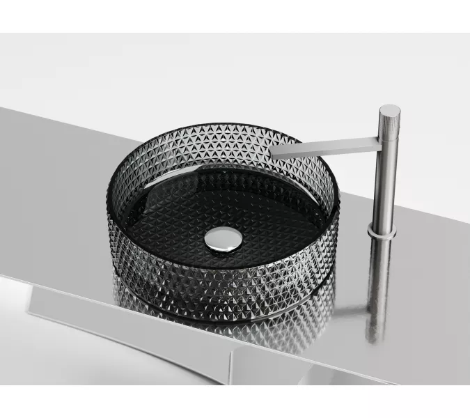 Умывальник чаша Ceramica Nova накладная круглая (цвет черный) Cristal 360*360*112мм, Выбрать цвет: Черный, изображение 7