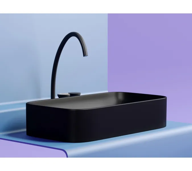 Умывальник чаша Ceramica Nova накладная (Черный Матовый) Element 705*380*150 мм, Выбрать цвет: Черный, изображение 7