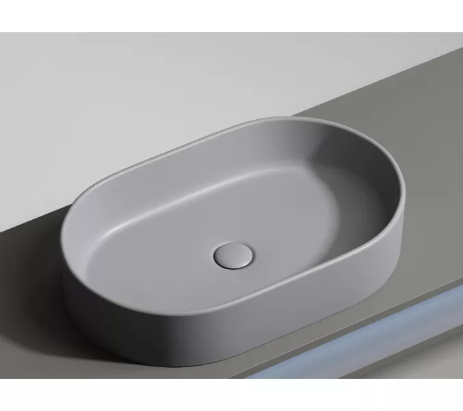 Умывальник чаша Ceramica Nova накладная овальная (цвет Антрацит Матовый) Element 608*385*122мм, Выбрать цвет: Серый антрацит, изображение 7