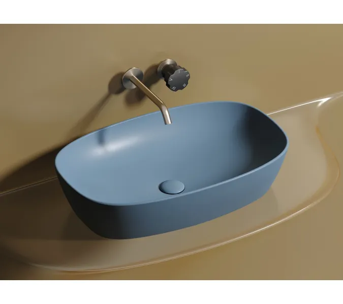 Умывальник чаша Ceramica Nova накладная овальная (цвет Голубой Матовый) Element 600*380*138мм, Выбрать цвет: Голубой, изображение 7