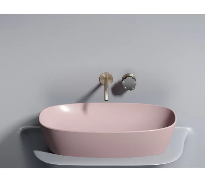 Умывальник чаша Ceramica Nova накладная овальная (цвет Розовый Матовый) Element 600*380*138мм, Выбрать цвет: Розовый, изображение 7