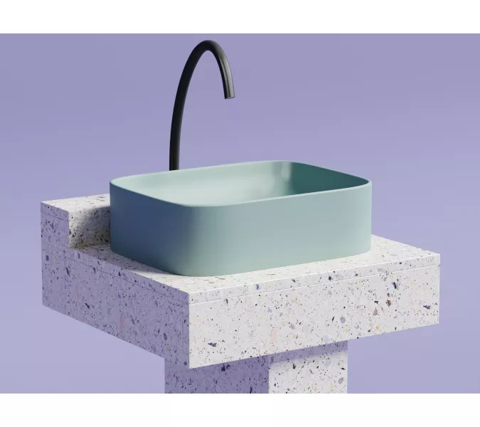 Умывальник чаша Ceramica Nova накладная прямоугольная (цвет Зеленый Матовый) Element 505*380*150мм, Выбрать цвет: Зеленый, изображение 8