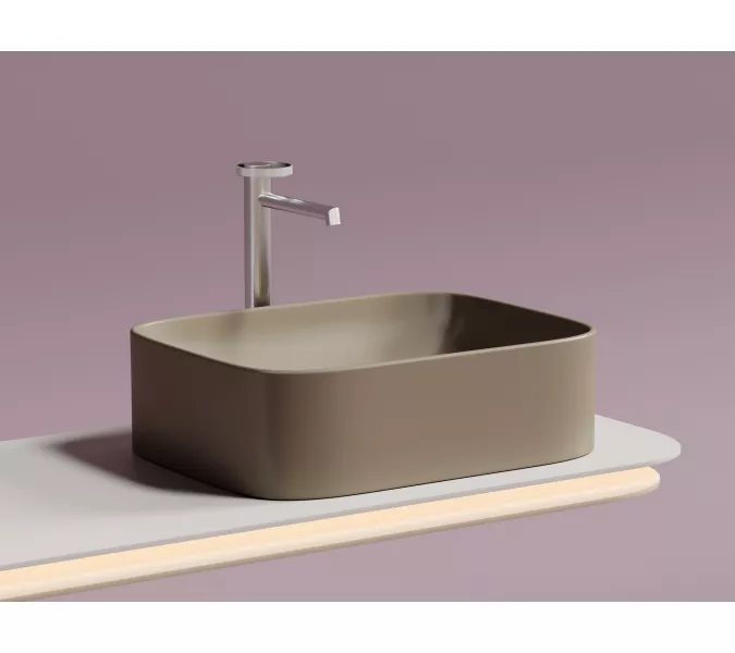 Умывальник чаша Ceramica Nova  накладная прямоугольная (цвет Капучино Матовый) Element 505*380*150мм, Выбрать цвет: Капучино, изображение 7