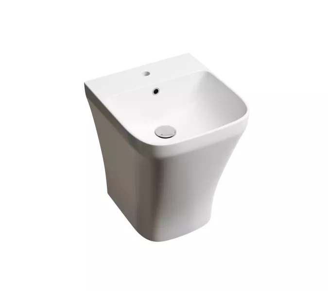 Раковина Ceramica Nova моноблок подвесная DION с отверстием под смеситель, со сливом переливом, Выбрать цвет: Белый, изображение 7