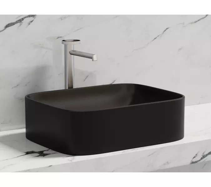 Умывальник чаша Ceramica Nova накладная прямоугольная (цвет Черный Матовый) Element 505*380*150мм, Выбрать цвет: Черный, изображение 7
