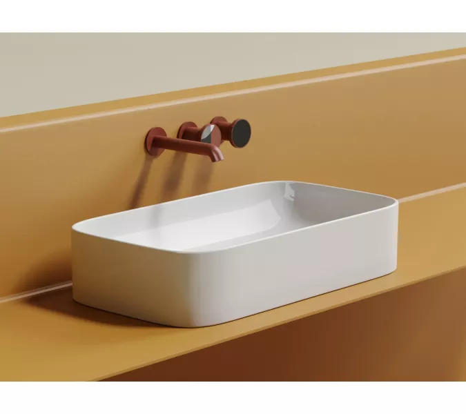 Умывальник чаша Ceramica Nova  накладная прямоугольная Element 705*380*150мм, Выбрать цвет: Белый, изображение 7