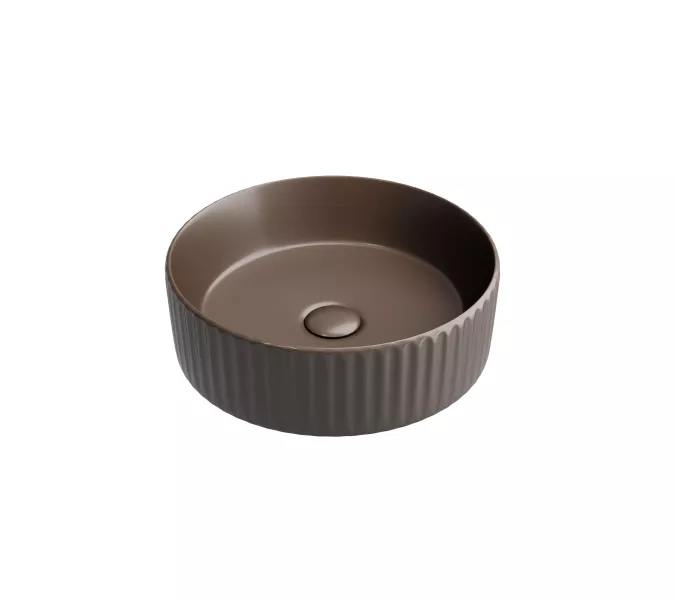Умывальник чаша Ceramica Nova накладная круглая (цвет Темно-Коричневый Матовый) 360*360*115мм, Выбрать цвет: Коричневый, изображение 7