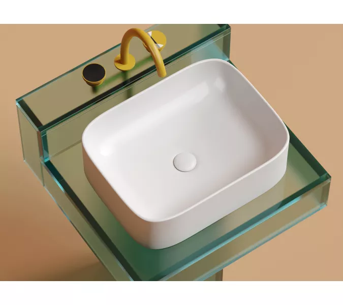 Умывальник чаша Ceramica Nova  накладная прямоугольная (цвет Белый Матовый) Element 505*380*150мм, Выбрать цвет: Белый матовый, изображение 7